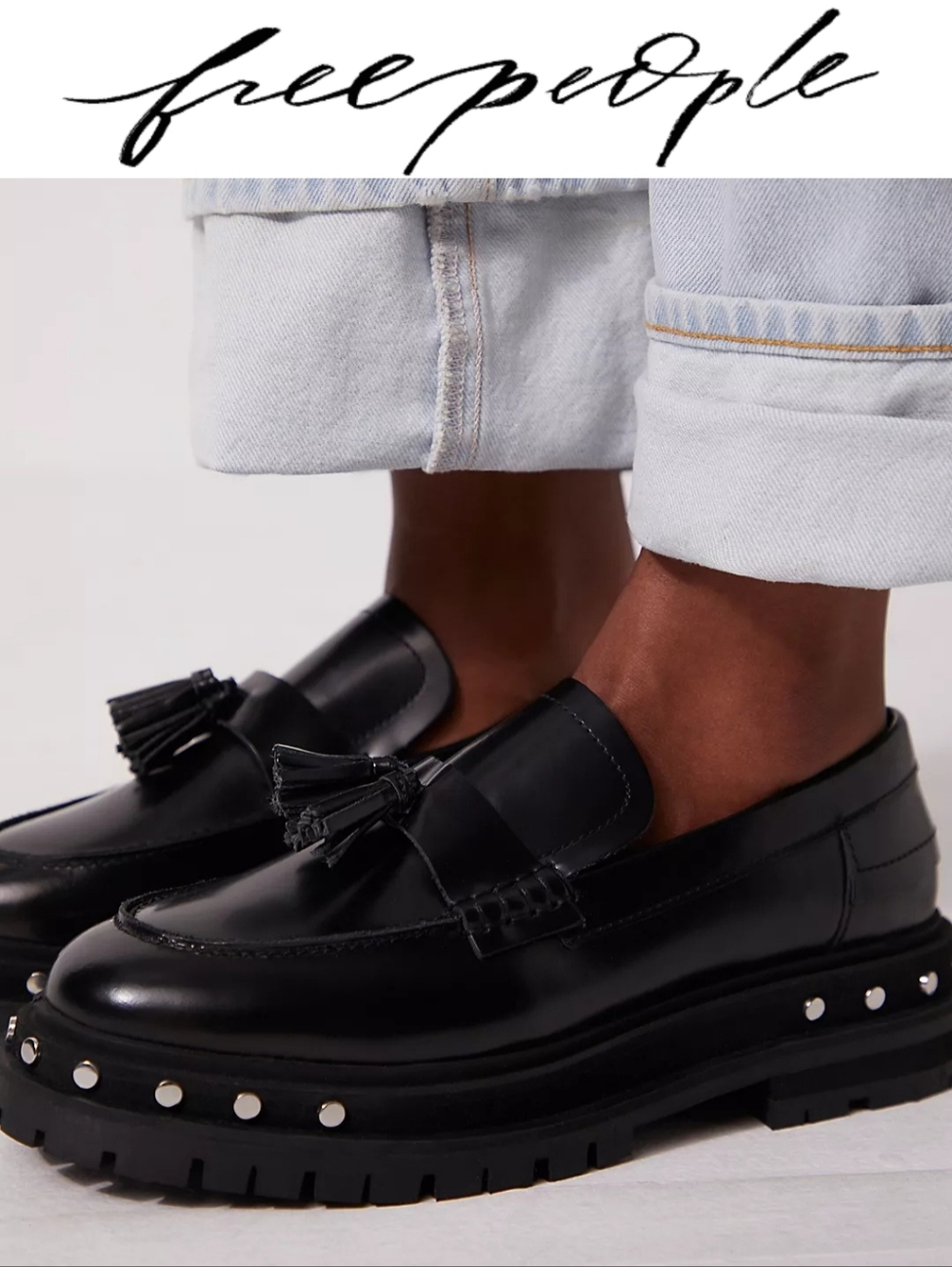Free People Teagan Tassel Loafer Black EU 39 (US Women's 9) M - Picture 2 of 5
